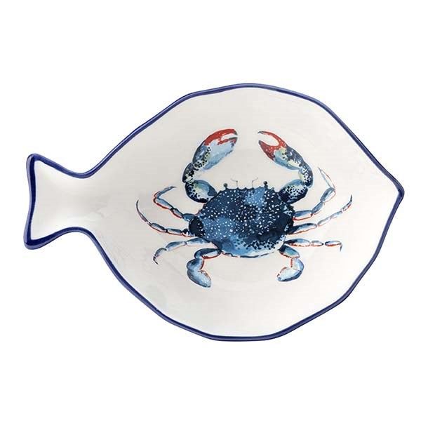 Dish of the Day Medium Fish-Shaped Dish with Crab Design
