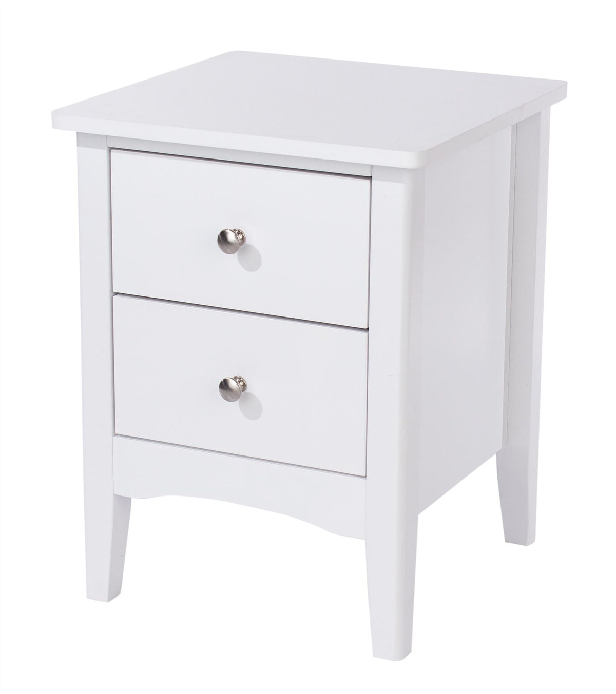 Como White 2 Drawer Bedside Cabinet