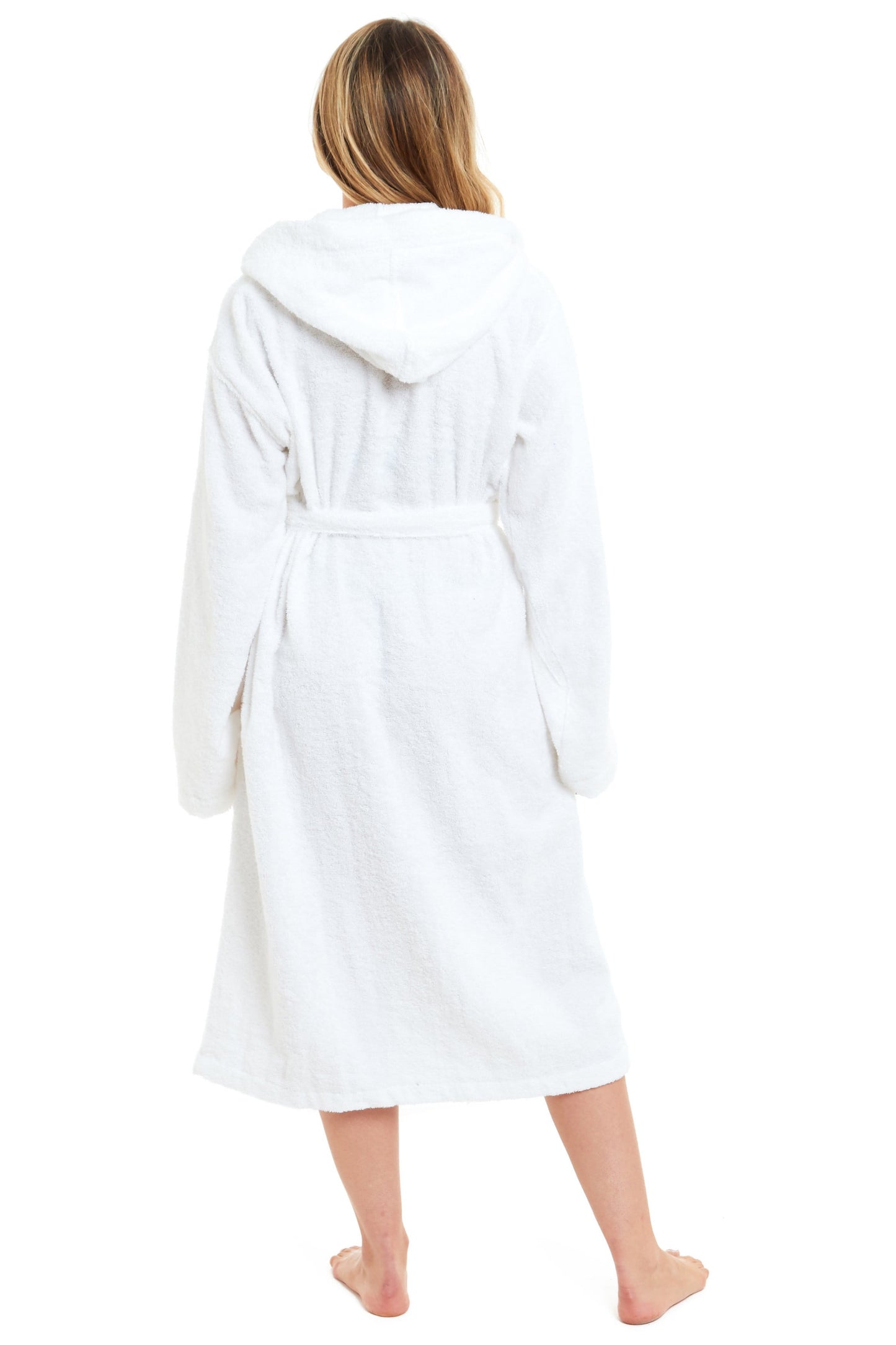 Womens Bamboo Cotton Hooded Towelling Robe