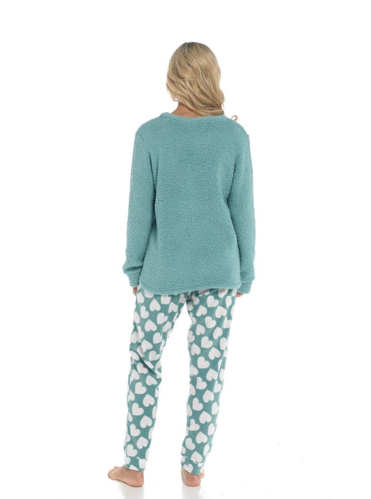 OLIVIA ROCCO Panda Snuggle Fleece Pyjama Set | Women's Printed Pants | Soft Easy-Care Fabric