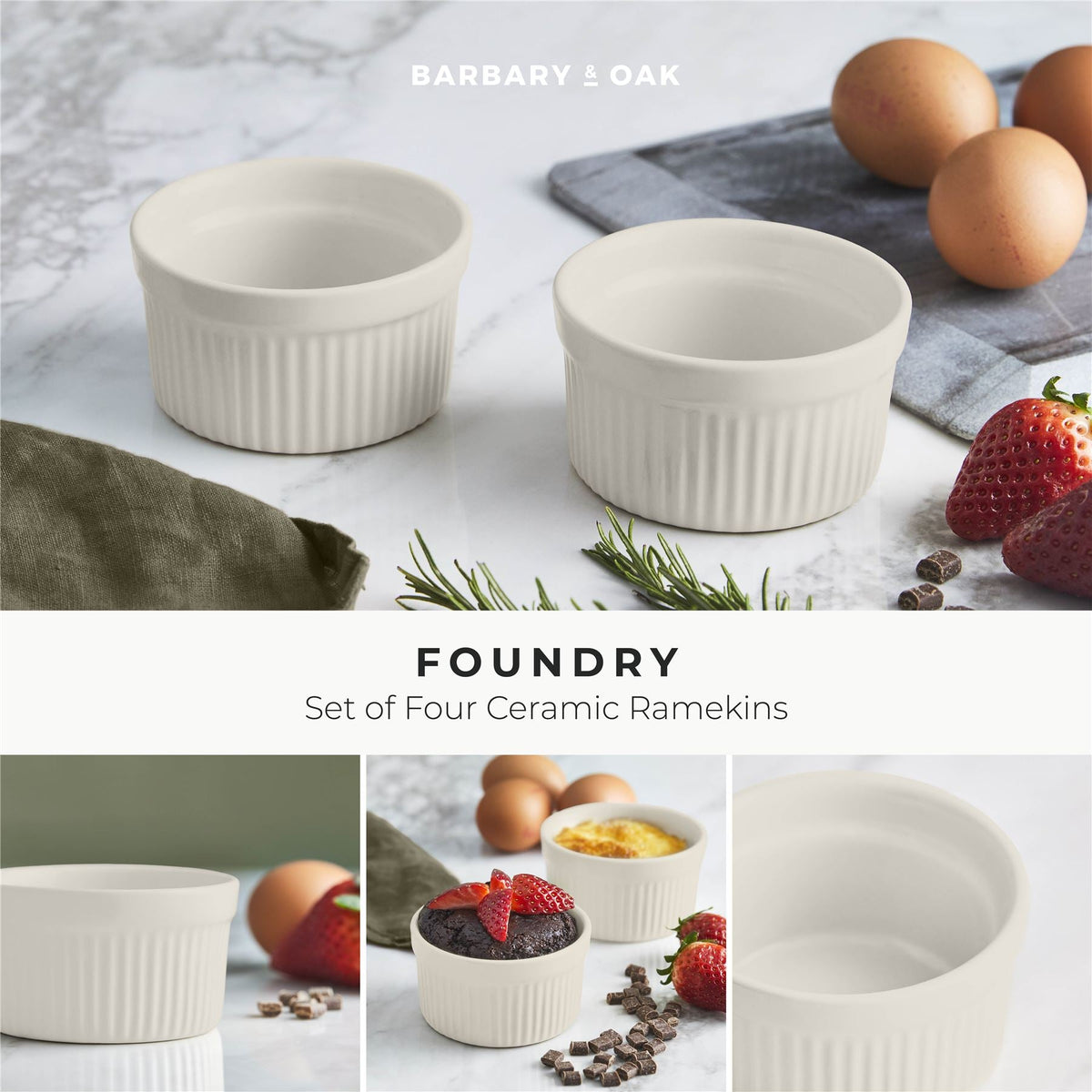Barbary & Oak Ceramic Ramekins Set of 4