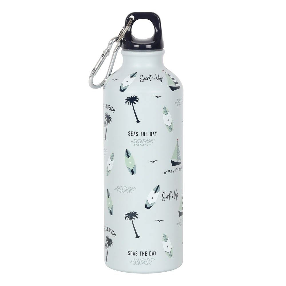 Surf's Up Nautical Print Metal Water Bottle