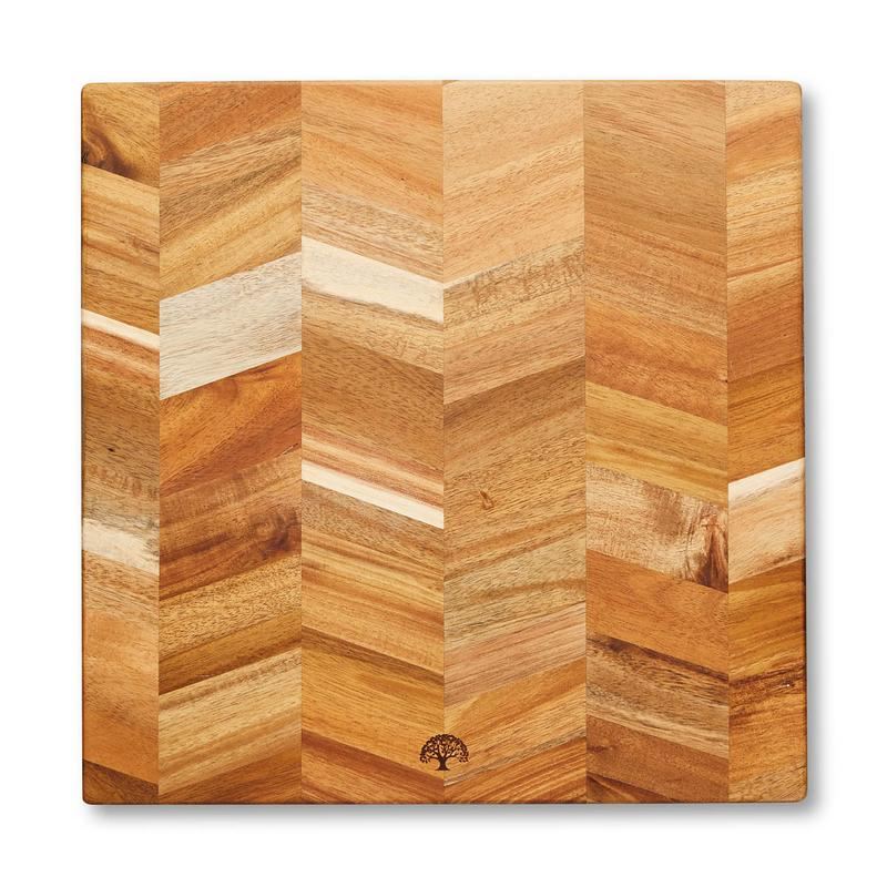 Barbary Oak Square Acacia Chevron Chopping Board