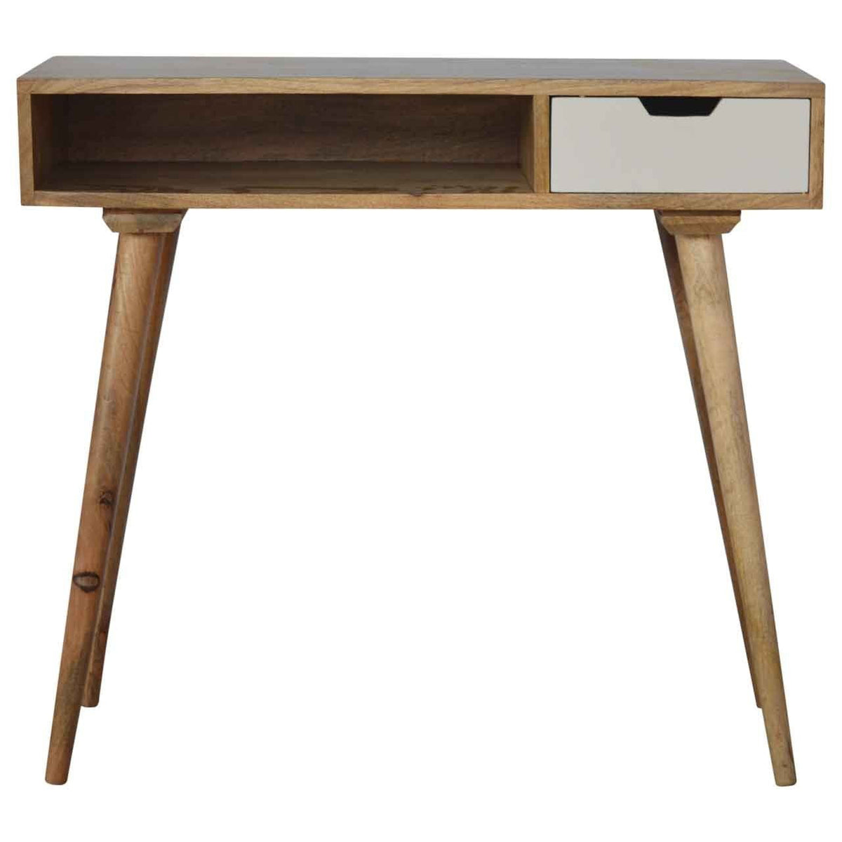 Artisan Writing Desk with White Hand Painted Drawer