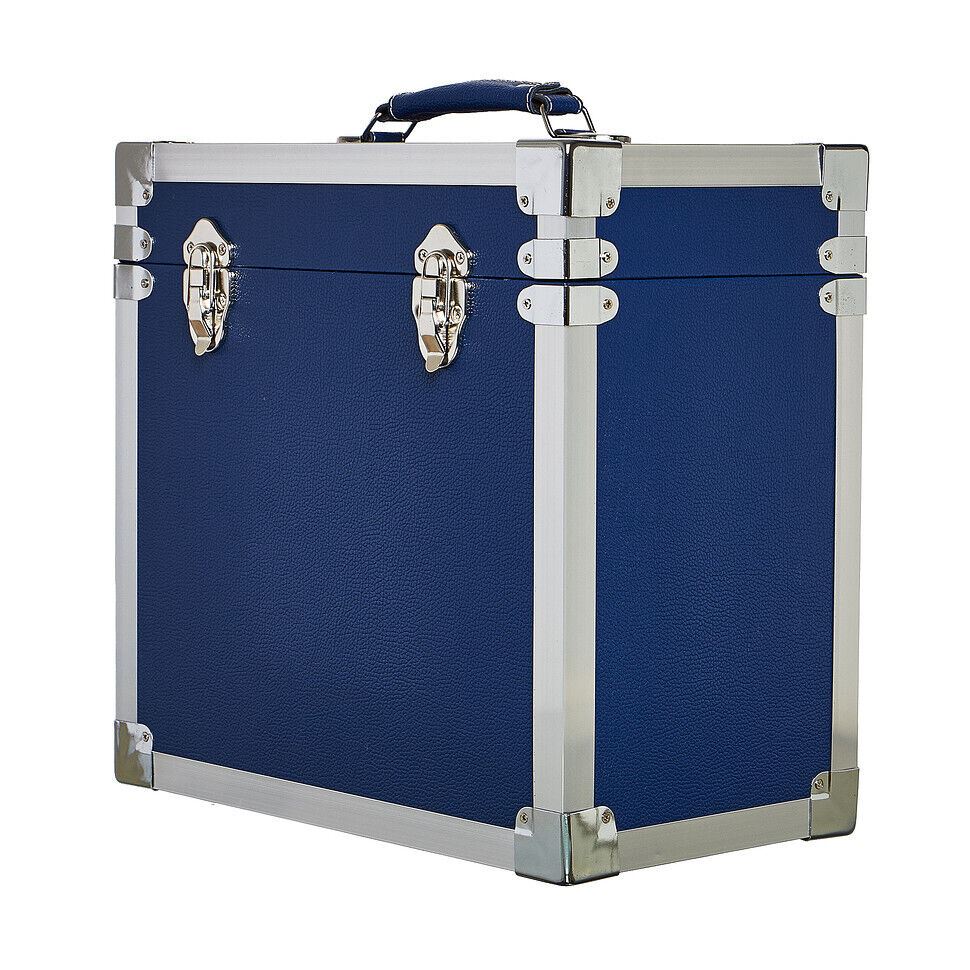 Steepletone 12 Inch LP Record Storage Navy Carry Case