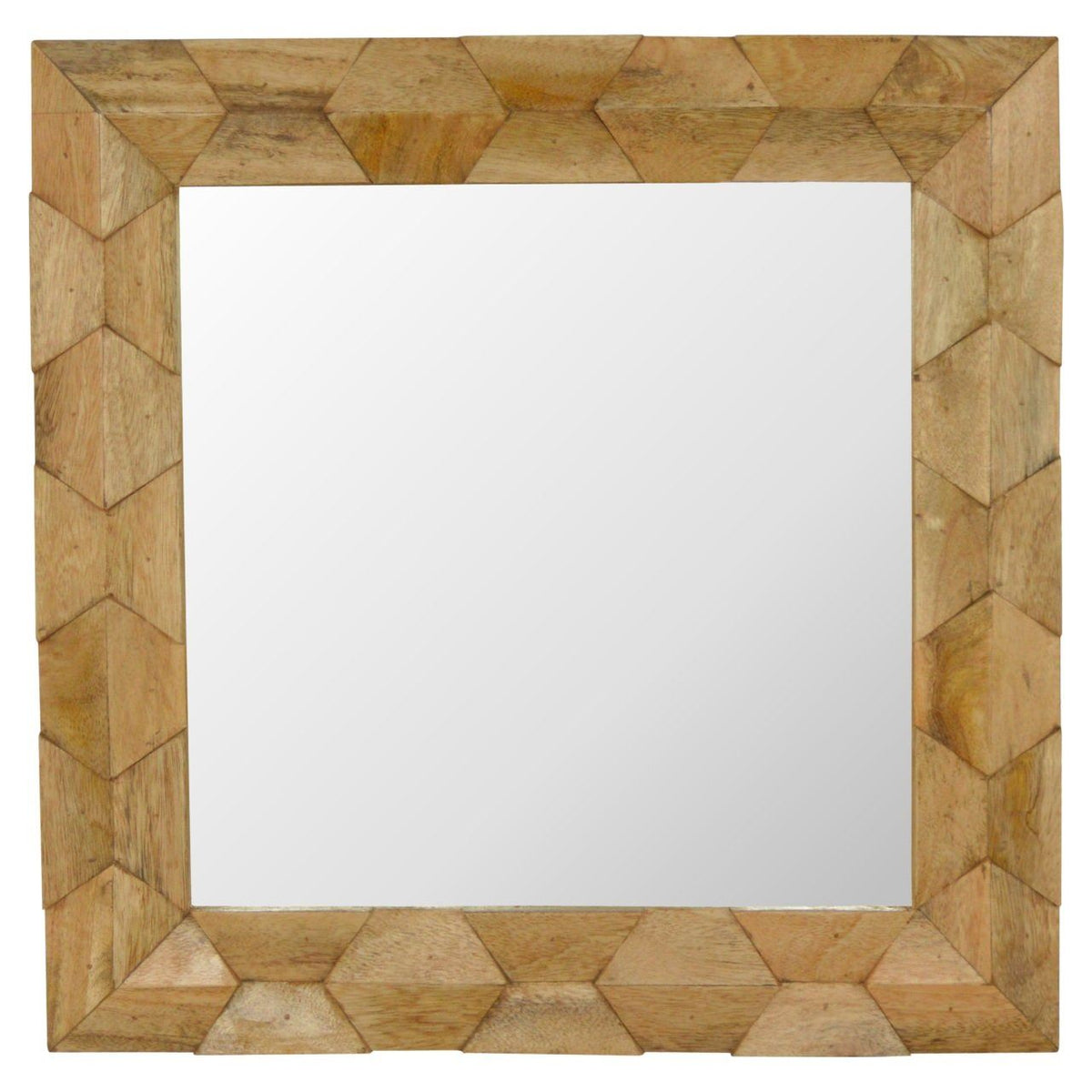 Artisan Pineapple Carved Square Mirror