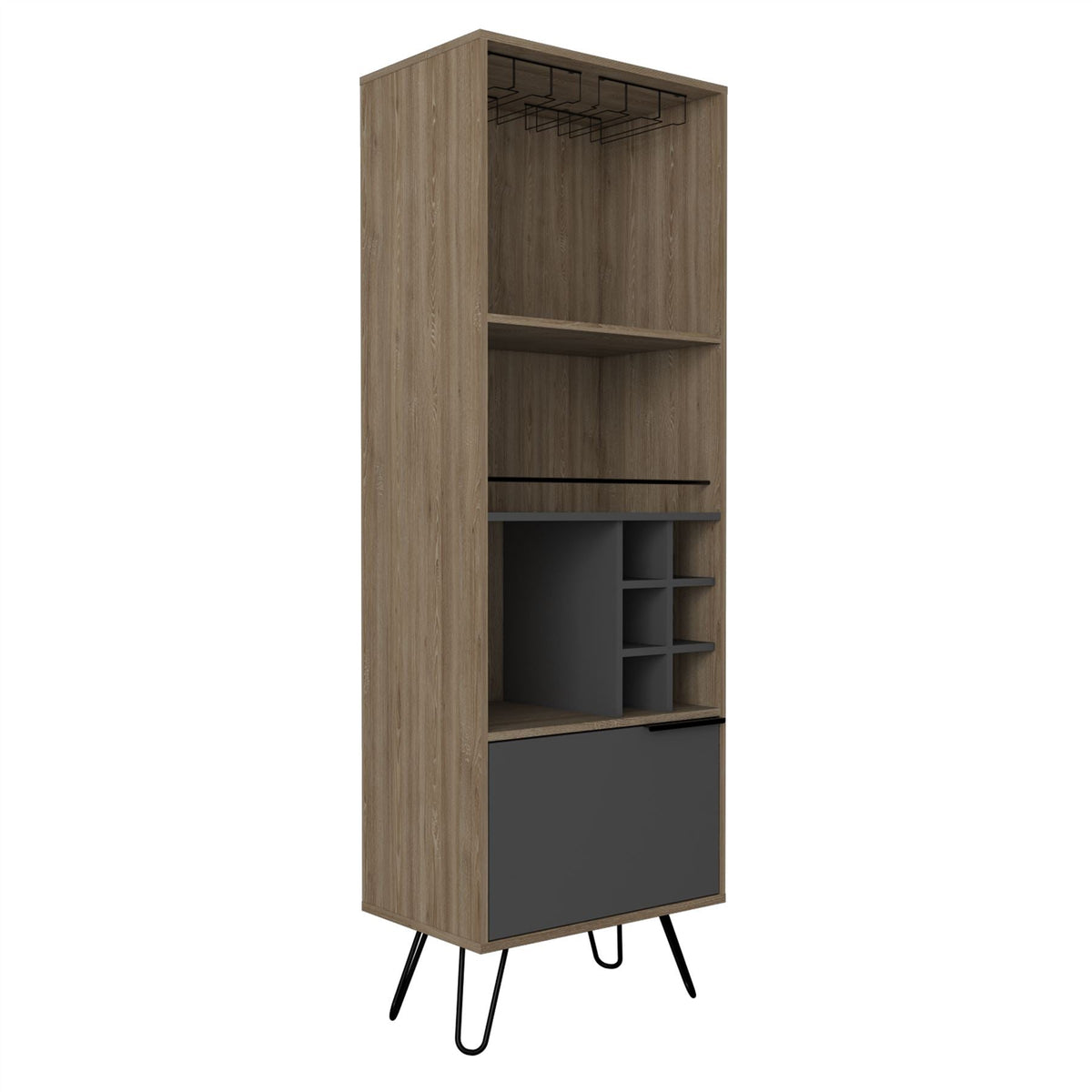 Vegas Bleached Oak Tall Drinks Cabinet
