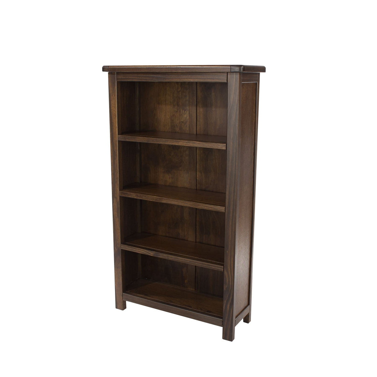 Boston 4 Shelf Narrow Bookcase Rich Dark Brown Lacquer Finish