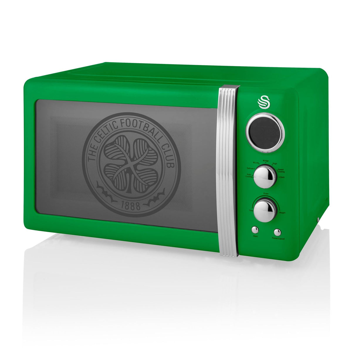 Swan Green Celtic 800W Retro Digital Microwave