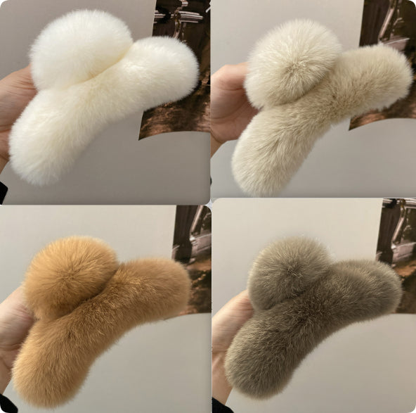 Oversized Rabbit Plush Grab Clip Senior Sense Light Luxury Hair Clip Female