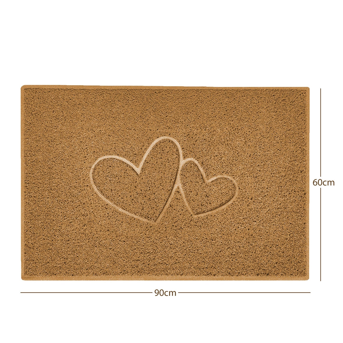 Nicoman Double Heart Embossed Spaghetti Doormat | Indoor & Outdoor