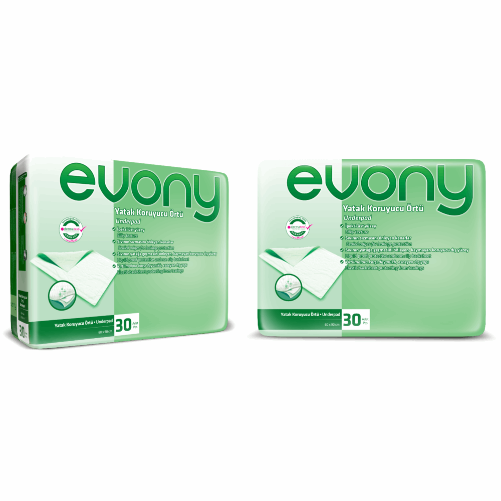 Evony Underpad 60cm*90cm (Yatak Koruyucu Ortu) 30 Pcs