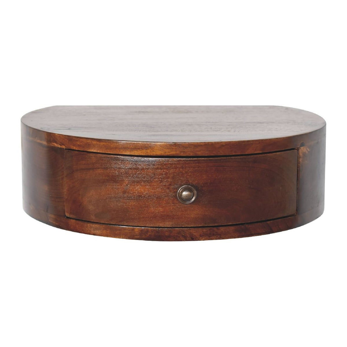 Artisan Wall Mounted Rounded Chestnut Bedside Table