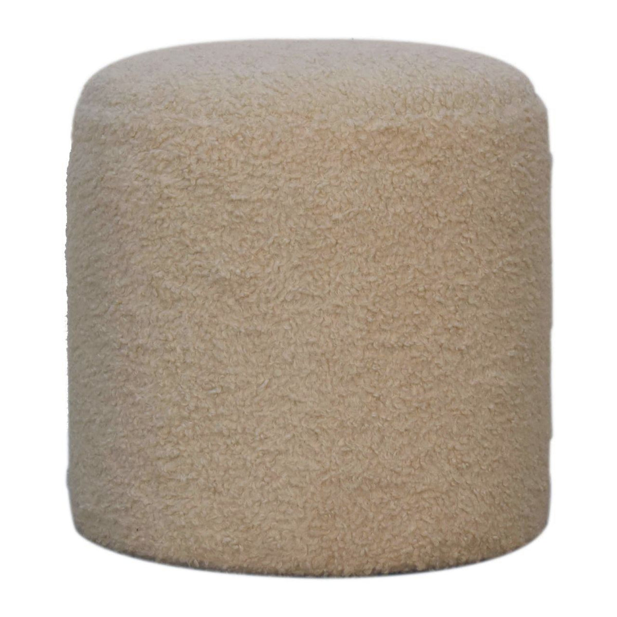 Artisan Boucle Cream Round Footstool