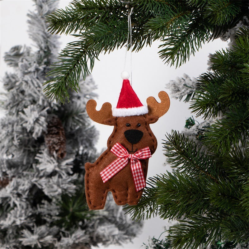 Christmas Reindeer Felt Hanging Pendants – Set of 3