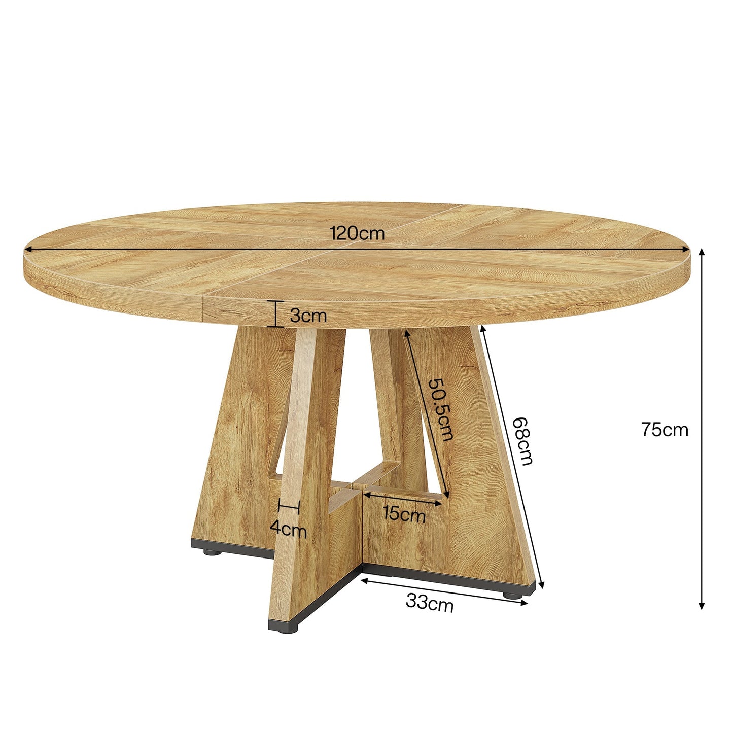 "The Somerset" Round Oak Pedestal Dining Table