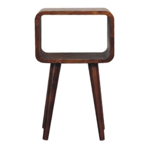 Artisan Mini Chestnut Curved Open Bedside Table