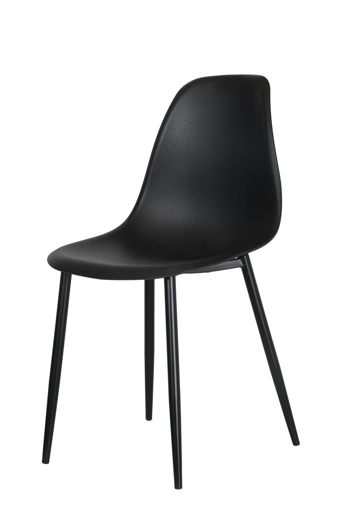 Aspen Curve Chair Black Plastic Seat With Black Metal Legs (Pair)
