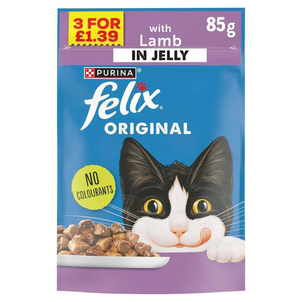 FELIX ORIGINAL Lamb In Jelly Wet Cat Food, 24 x 85g