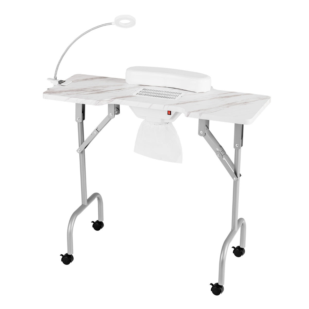 Portable Folding Manicure Nail Table with Electric Dust Collector-Black