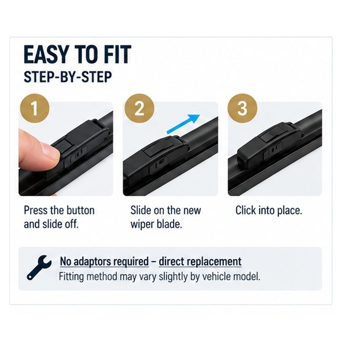 FORD TRANSIT CUSTOM Van Apr 2012 Onwards Wiper Blade Kit