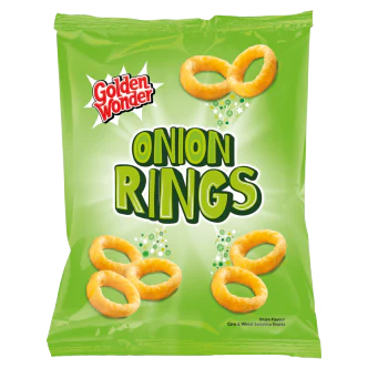 12 x Golden Wonder Onion Rings Snacks 6pk - 6X13GM