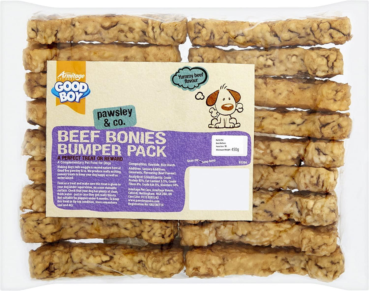Good Boy Bonies Beef pack of 18 - Case of 6