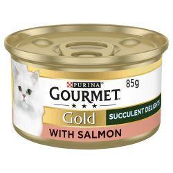 Gourmet Gold Succulent Delights Salmon Wet Cat Food – 12 x 85g