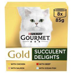Gourmet Gold Succulent Delights Wet Cat Food 8 x 85g - Case of 6