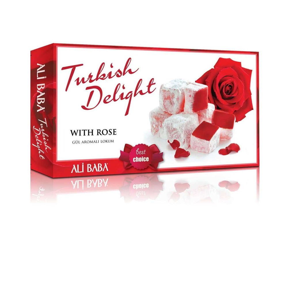 Ali Baba Turkish Delight with Rose (Gul Aromali Lokum) 350 g