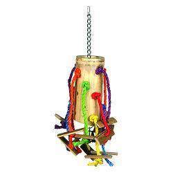 Happy Pet Bamboo Puzzle Toy Hanger | Natural Bird & Small Pet Enrichment Toy