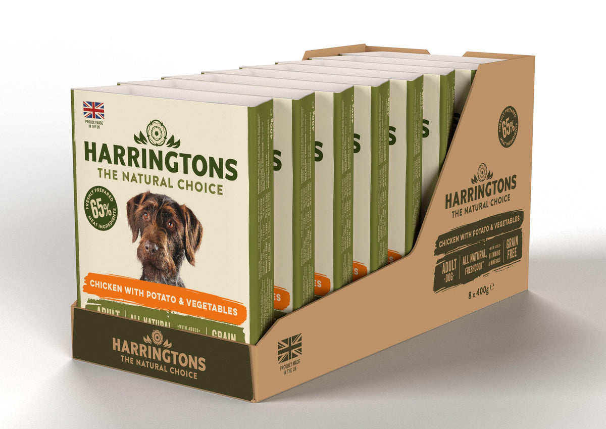 Harringtons Wet Chicken and Potato Dog Food Trays 400g - Case of 8