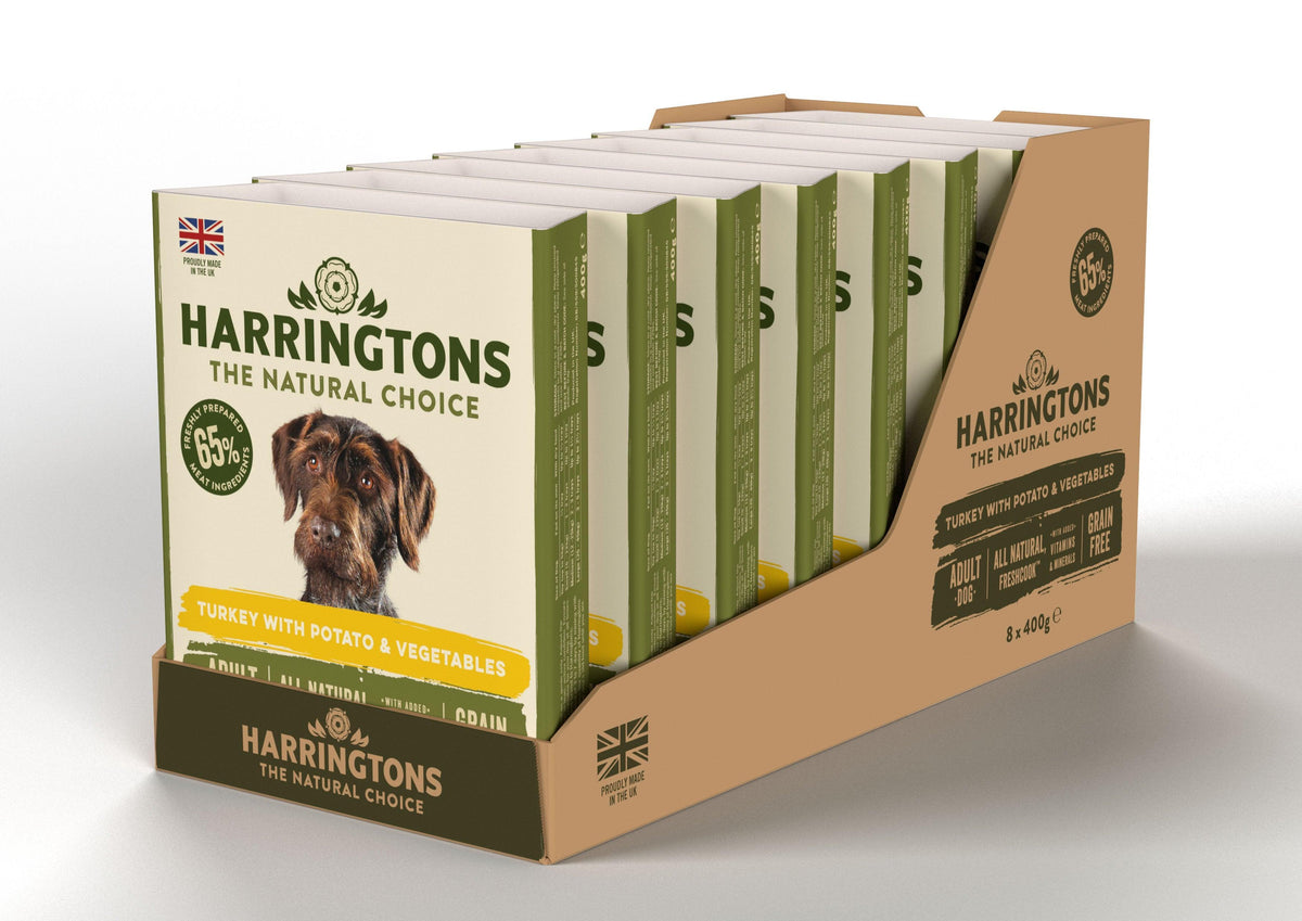 Harringtons Wet Turkey and Potato Dog Food Trays 400g - Case of 8