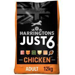 Harringtons Just 6 Dry Dog Food Chicken - 2kg / 8kg / 12kg - Case of 4