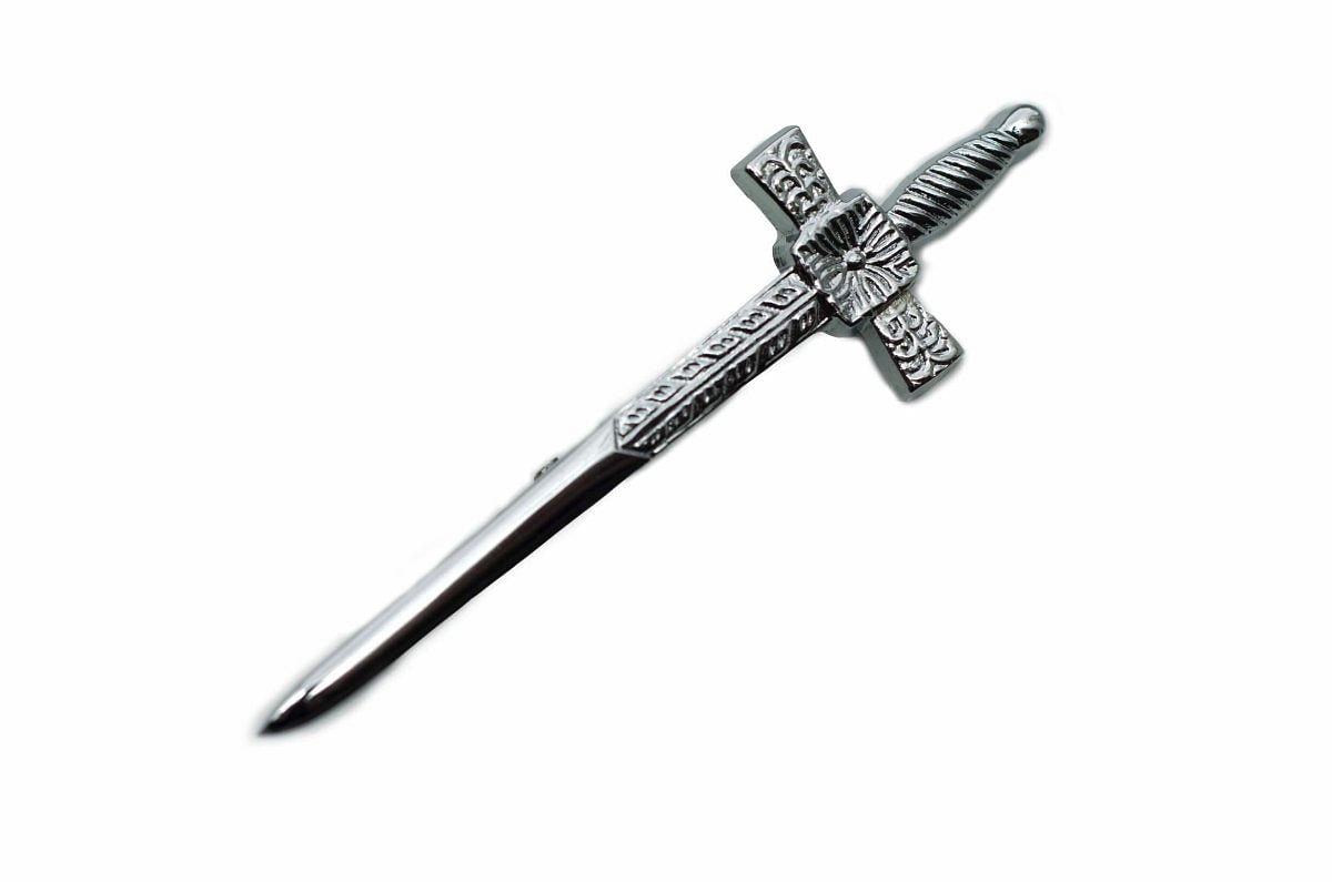 Hunting Stewart Tartan Scottish Men's Kilt Outfit Pin, Buckle, Belt, Sporran Set