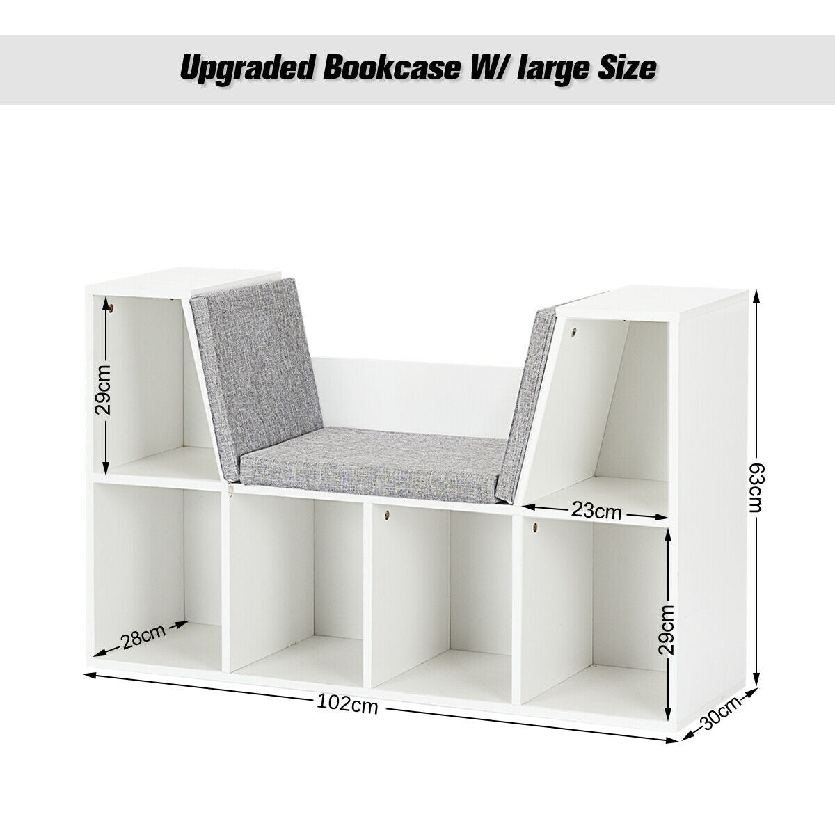 Modern Storage Organizer Cabinet with Seat Cushion-Dark Brown