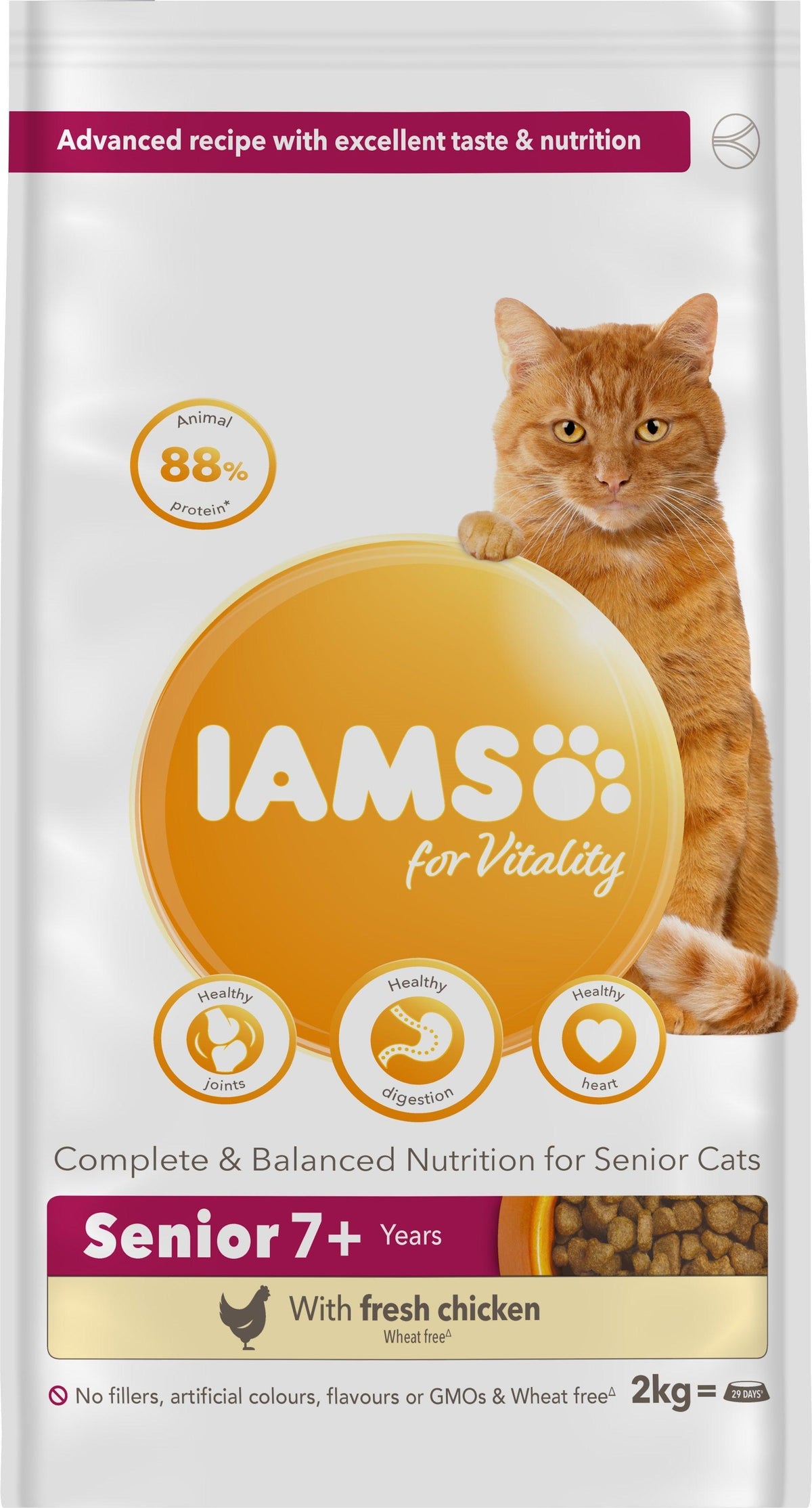 Iams Cat Senior with Chicken 2kg - Case of 2