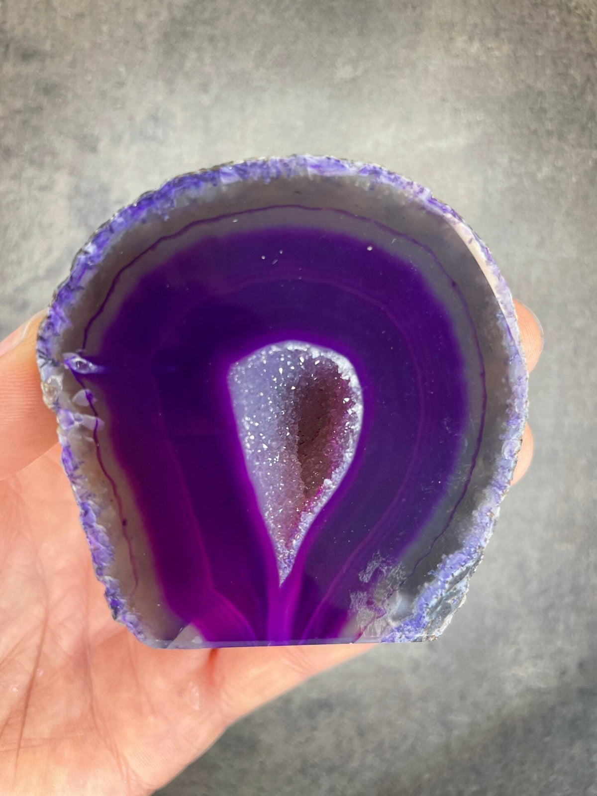 Purple Agate - Rough, polished slab
