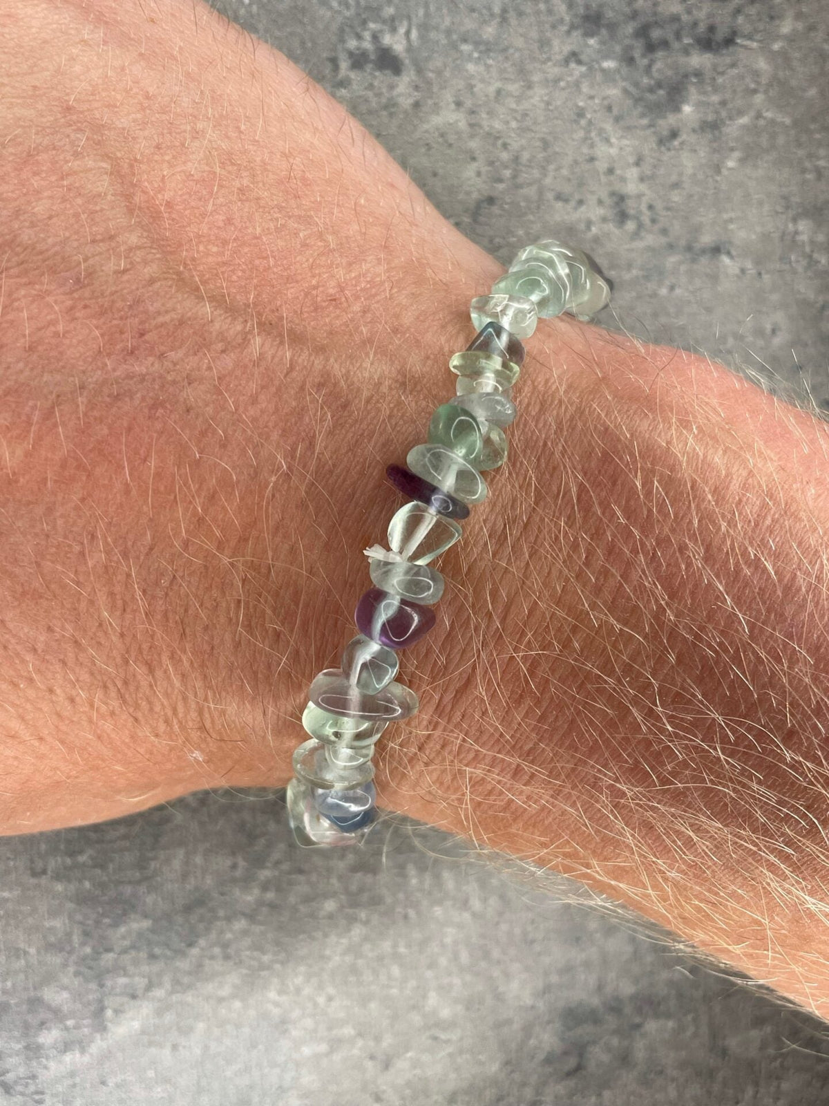 Fluorite - Crystal chip bracelet