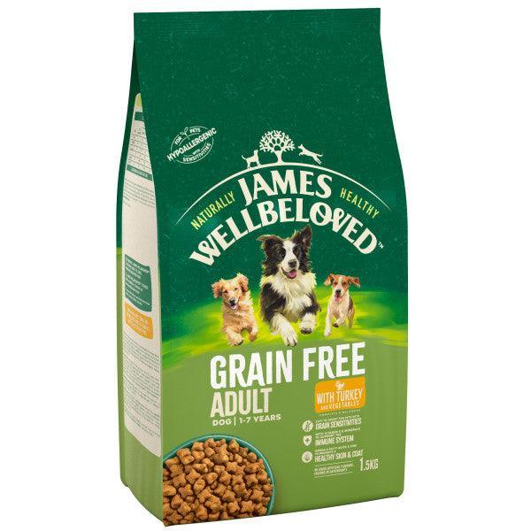 James Wellbeloved Adult Grain Free Turkey & Vegetable Dry Dog Food 1.5kg