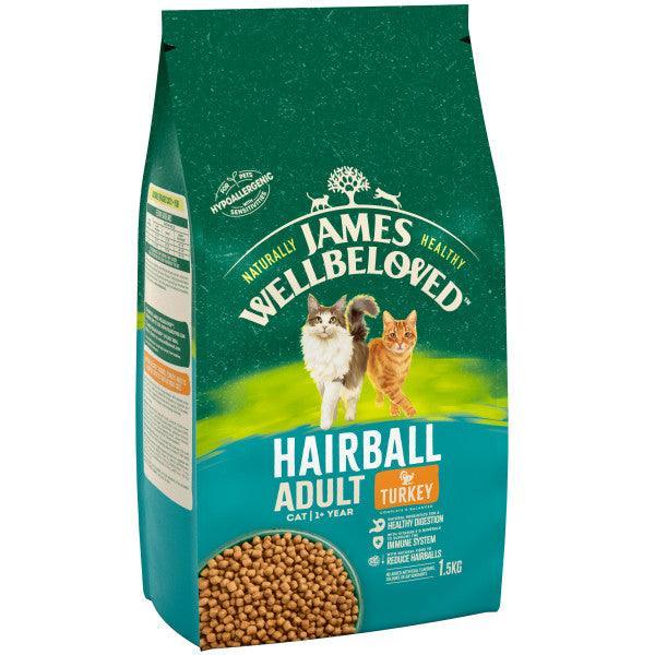 James Wellbeloved Adult Hairball Turkey Dry Cat Food 4kg