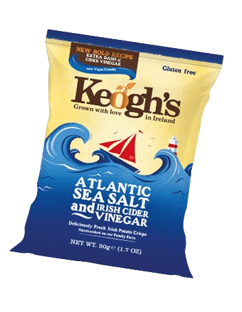 12 x Keogh's Sal Marina del Atlántico y Dulce Vinagre Irlandés 125 g