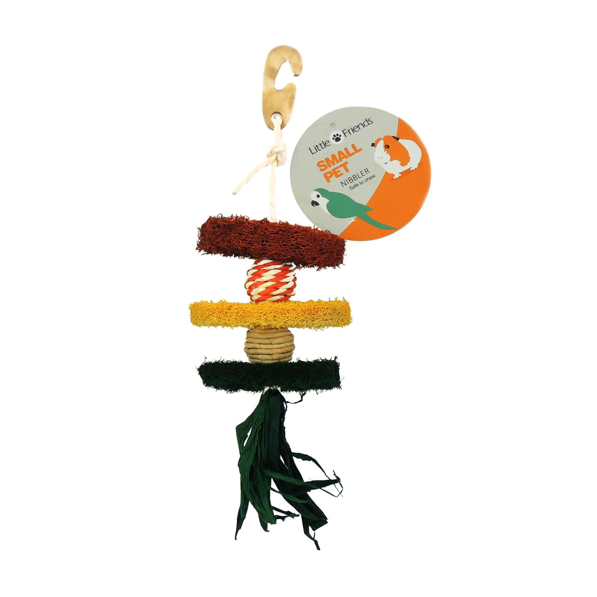Classic Little Friends Triple Loofah Nibbler Hanging Toy - Case of 6