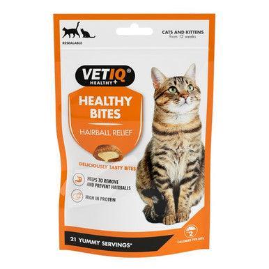 M and C VetIQ Healthy Bites Hairball Remedy Cat Treats 65g - Case of 8