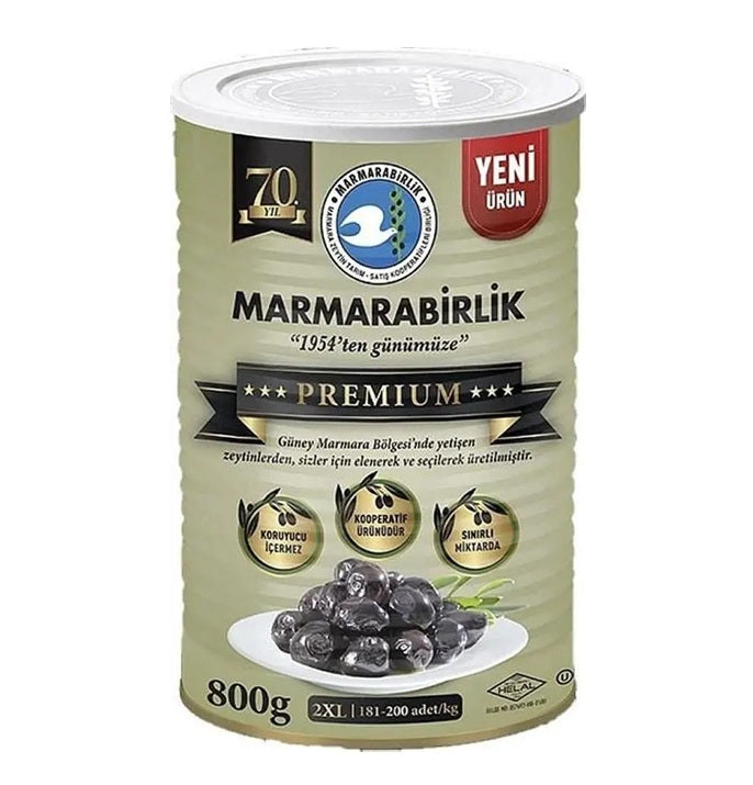 Marmarabirlik Premium Natural Black Olives 2XL 800g