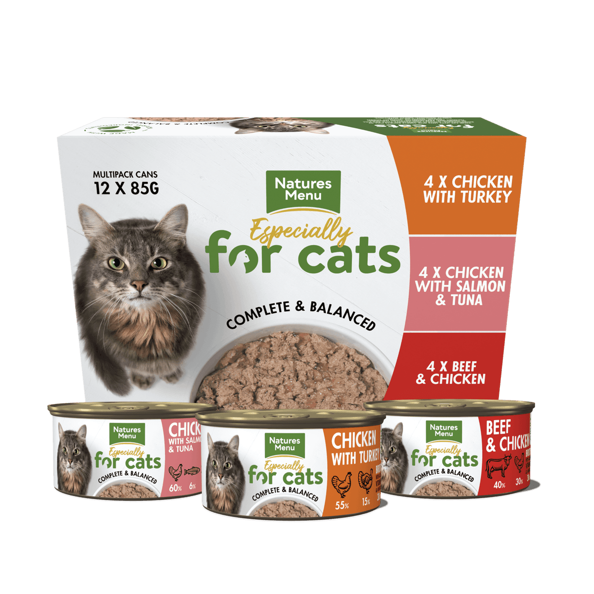 Natures Menu for Cat Adult Multipack Tins 12 x 85g - Case of 4