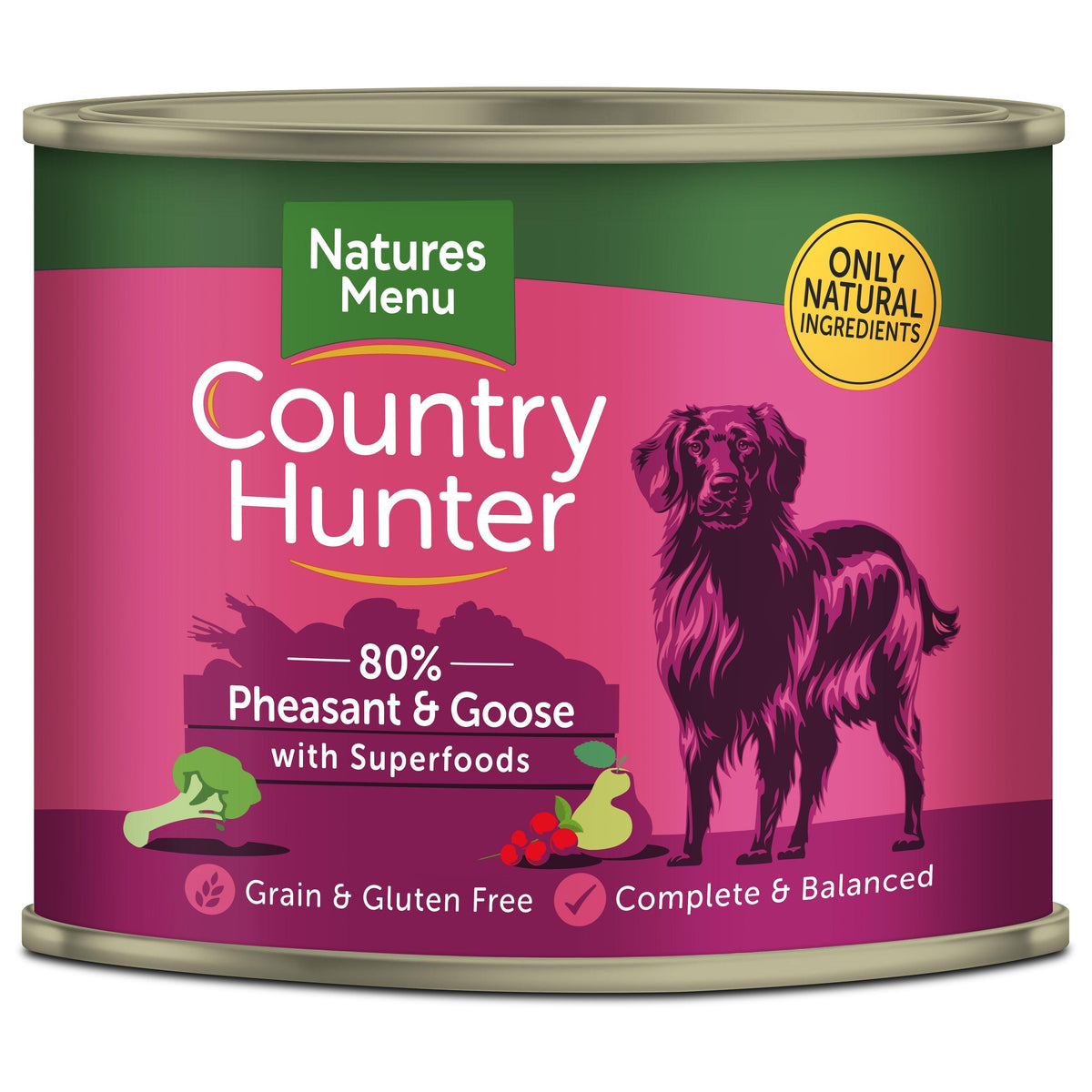 Natures Menu Country Hunter Pheasant and Goose Dog Food Tins 600g - Case of 6