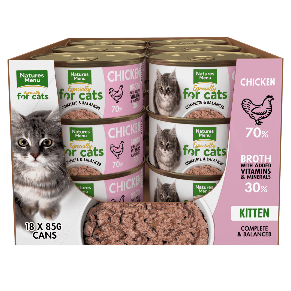 Natures Menu for Cats Kitten Chicken Tins 85g - Case of 18