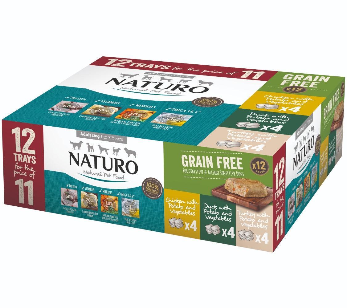 Naturo Adult Grain Free Variety with Potato & Vegetables Trays 12 × 400g