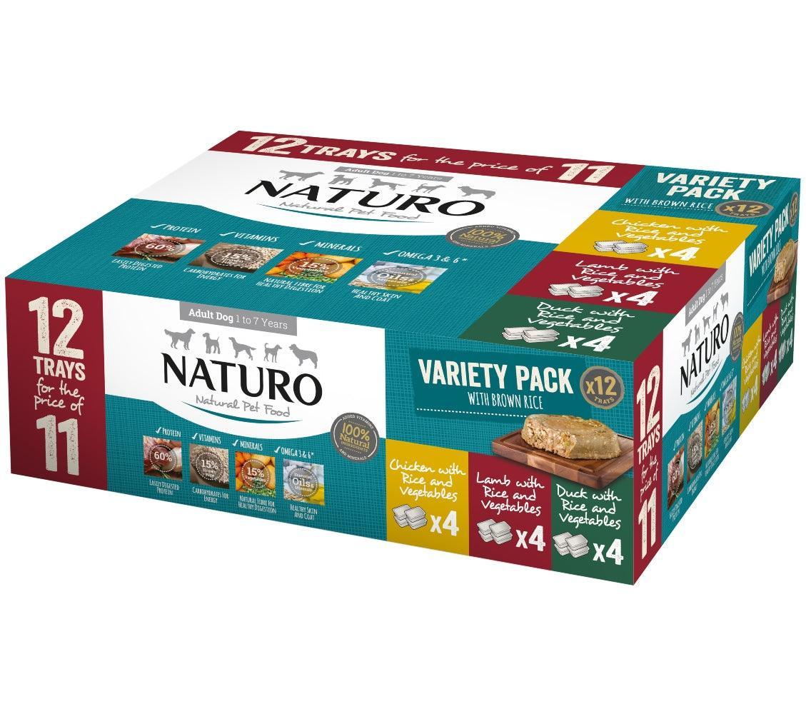 Naturo Adult Variety with Rice & Vegetables Trays 12 × 400g